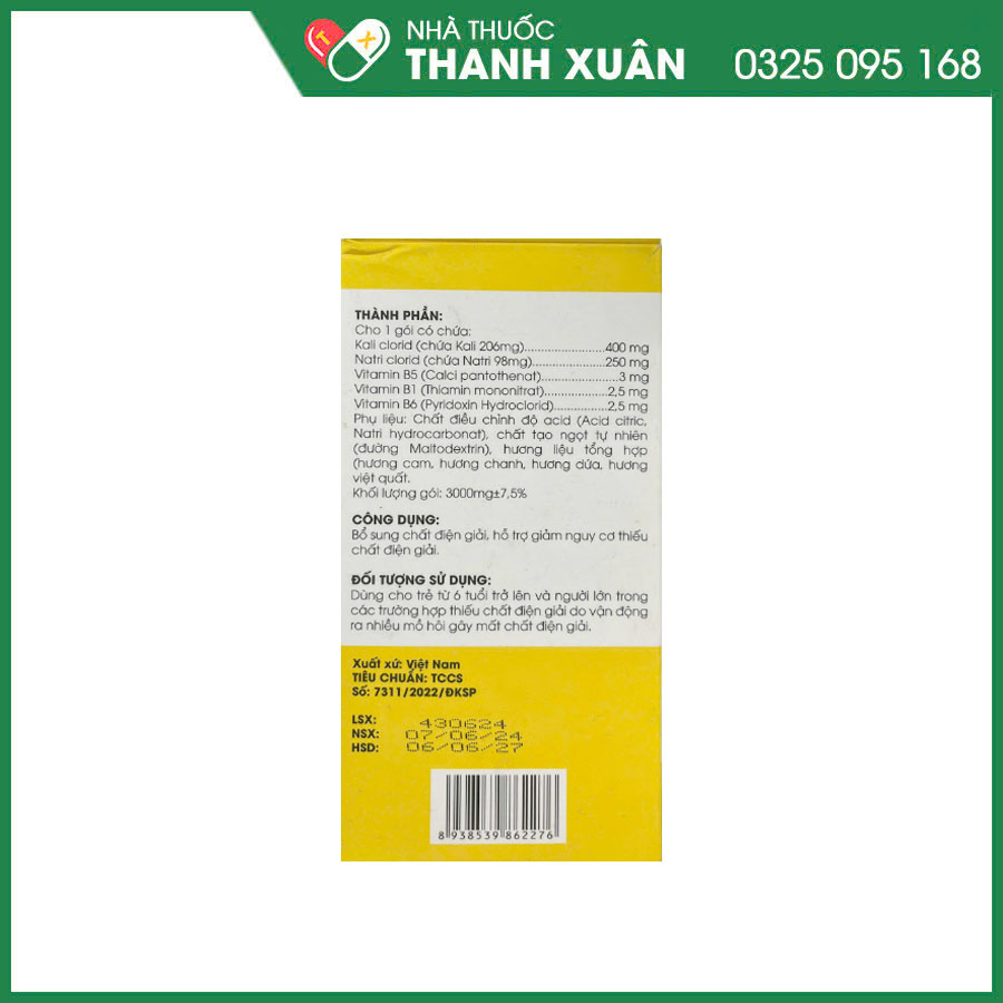 OZOLDRIK  giúp bổ sung chất điện giải cho cơ thể